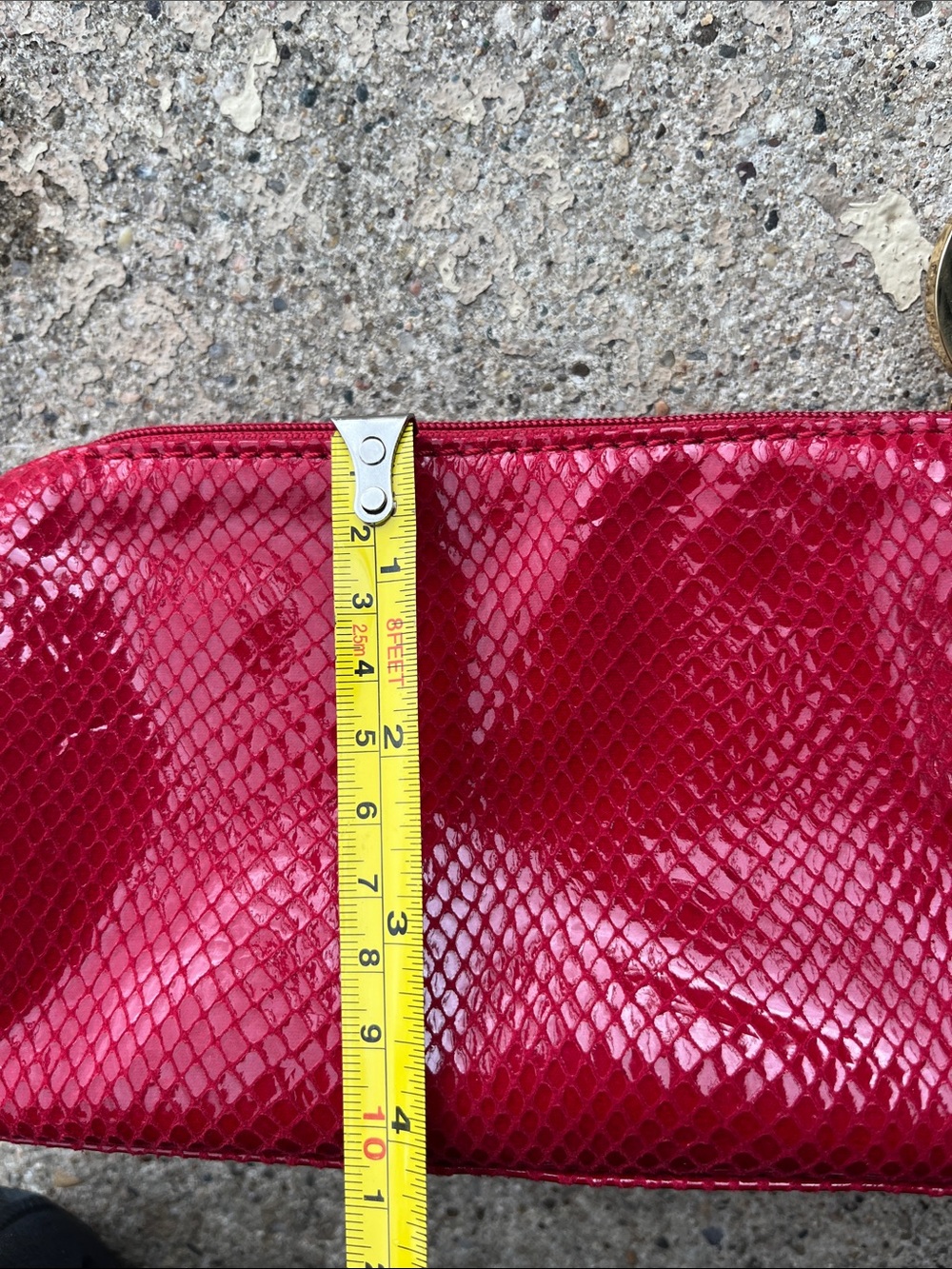 Like new Limited Edition Michael Kors Red Snake-Embossed Tassel Cosmetic Bag - Picture 14 of 15